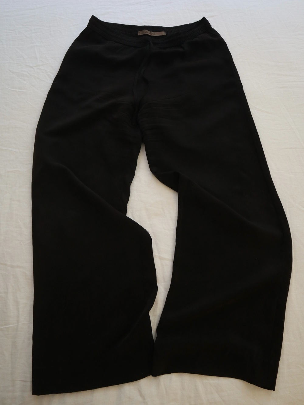 Enza Costa Black Wide-Leg Pants